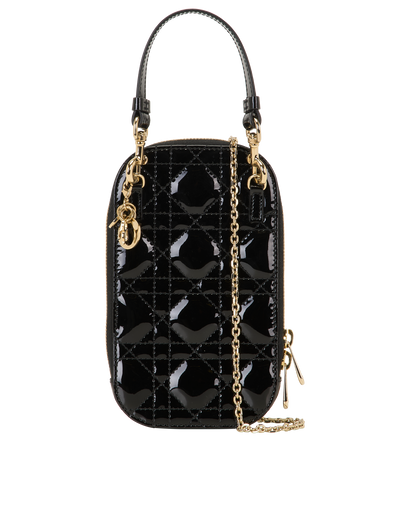 Christian Dior Lady Dior Callin Dior PhoneHolder, &pound;650, Accessories, Blue, Patent Leather, Front view